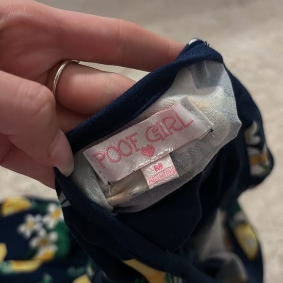 girls poof open front shorts dress with lemons and flowers - Picture 7 of 7